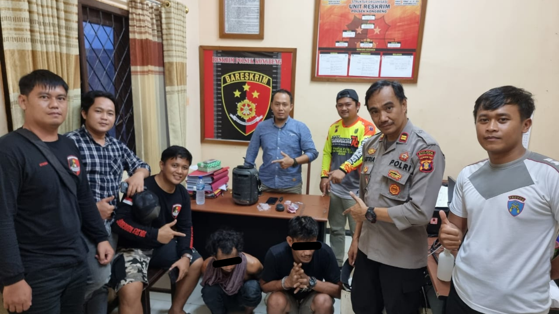 Jajaran Polsek Kongbeng Amankan Dua Pengedar Narkoba. Foto Istimewa.
