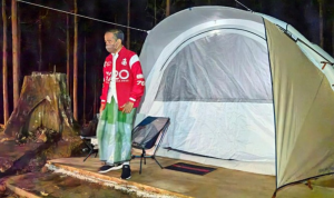 Foto : Presiden Jokowi saat berkemah di IKN. Sumber foto : Istimewa.