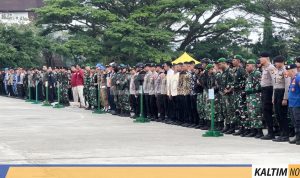 Gelar Apel Pasukan Pengamanan Jelang Kedatangan Presiden Jokowi ke Kutai Barat