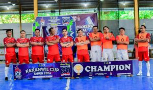 Kakanwil Kemenkumham Kaltim Berhasil Raih Kemenangan dalam Eksebisi Futsal Pimti HBP ke-60