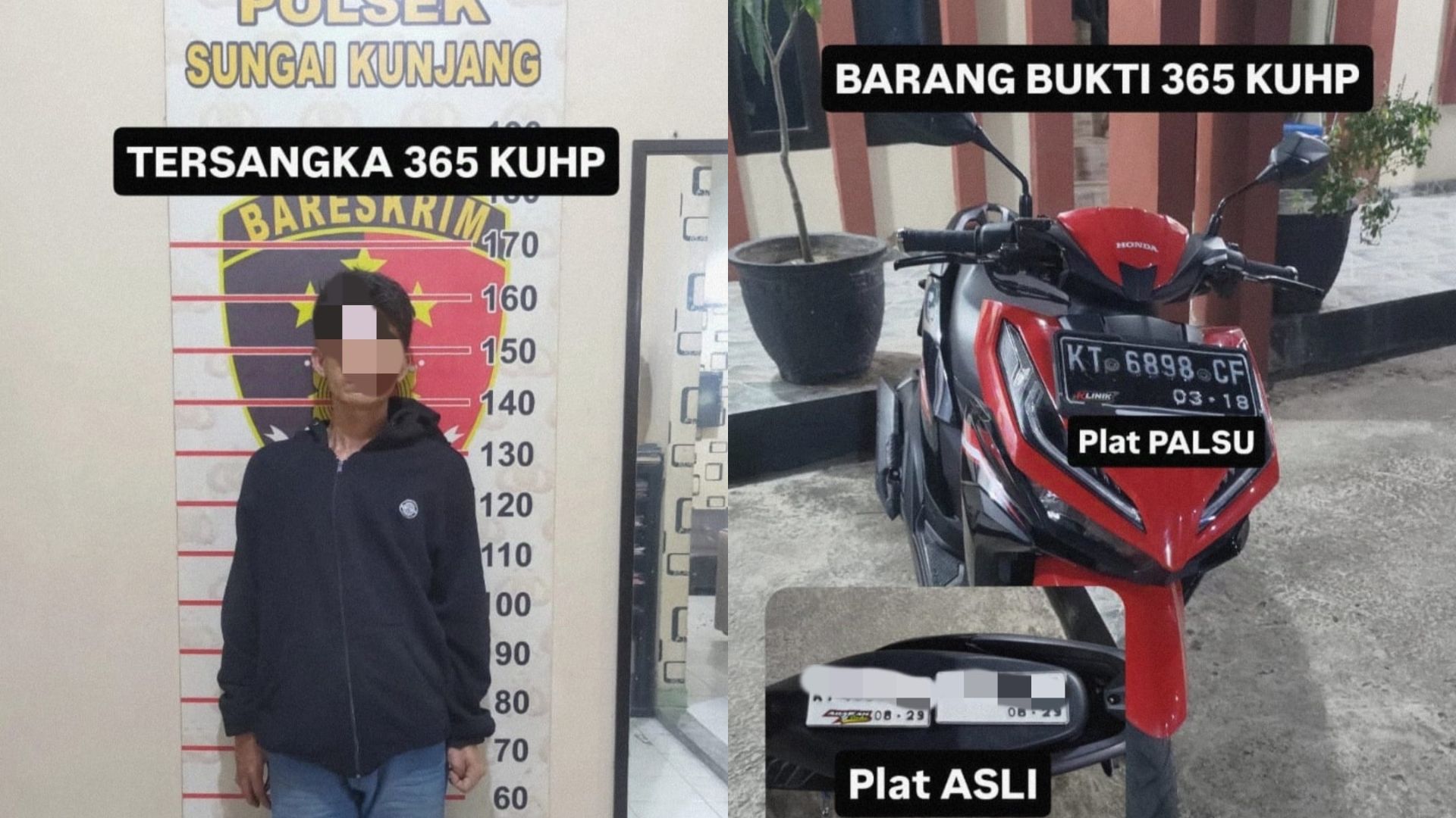 Tipu Korban dengan Iming-iming Uang, Pelaku Maling Motor Dibekuk Polisi