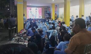 Ratusan Pendukung Rudy-Seno Antusias Ikuti Nobar Debat Pilgub Kaltim di Posko Pemenangan