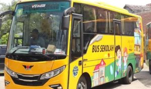 Ilustrasi bus sekolah gratis. (Ist)