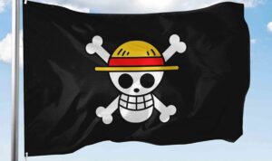 Foto: Bendera bajak laut khas anime One Piece. Sumber: Istimewa. Foto: Bendera bajak laut khas anime One Piece. Sumber: Istimewa.