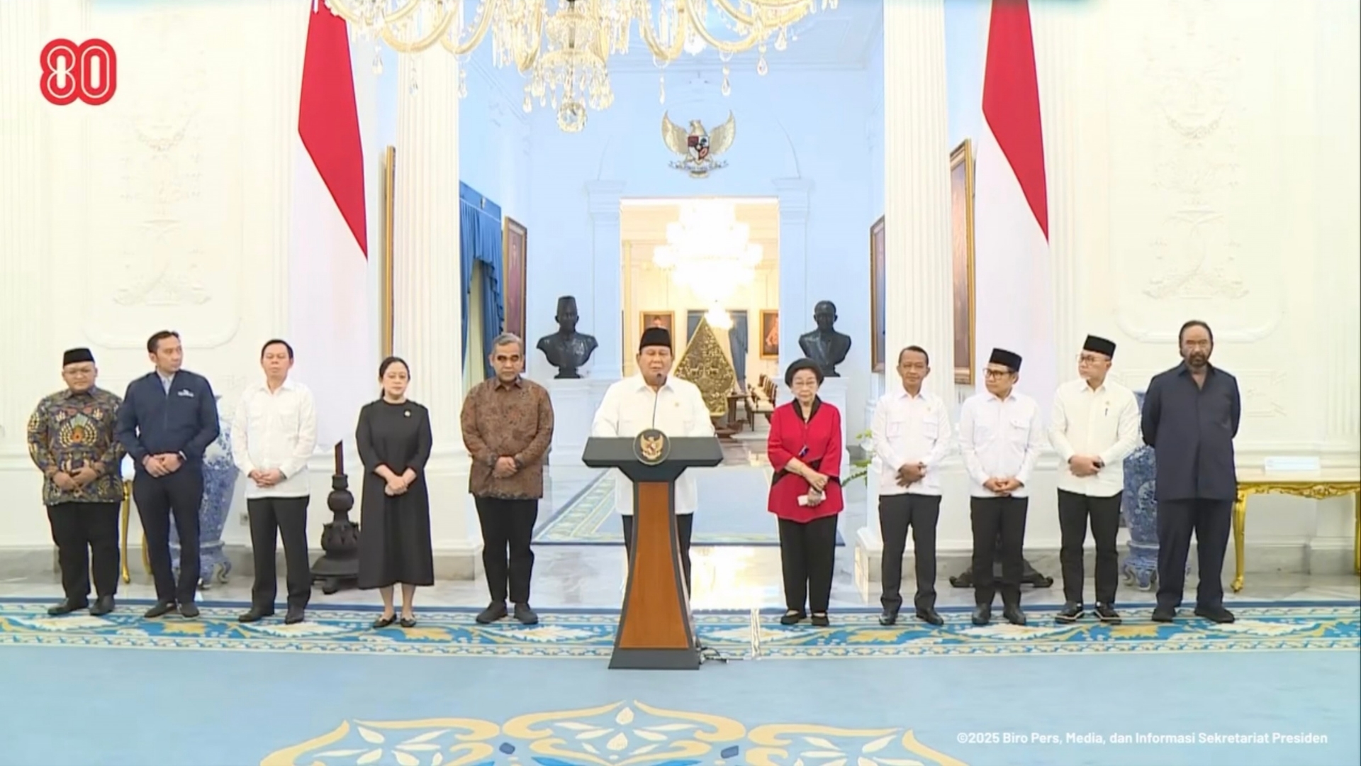 Foto: Presiden Prabowo dan Pimpinan Parpol Sepakat Hapus Tunjangan DPR dan Hentikan Kunker Luar Negeri. Sumber: Istimewa. Foto: Presiden Prabowo dan Pimpinan Parpol Sepakat Hapus Tunjangan DPR dan Hentikan Kunker Luar Negeri. Sumber: Istimewa.